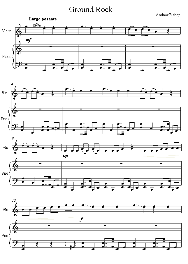 David Bruce - Ground Rock sheet music for Violin David Bruce - Ground Rock sheet music for Violin