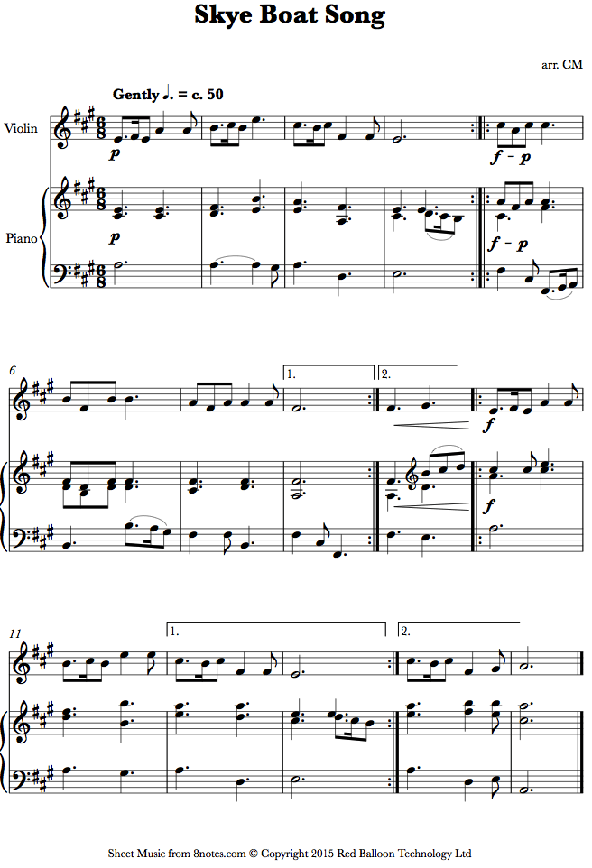 Skye Boat Song For Violin skye boat song sheet music for violin 8notes Skye Boat Song For Violin skye boat song sheet music for violin 8notes