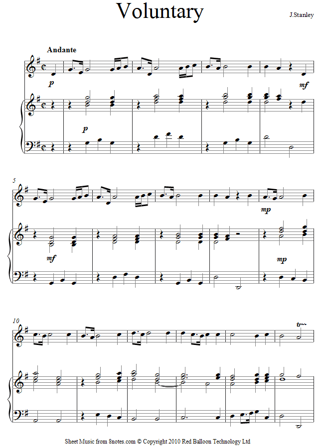 John Stanley - Voluntary sheet music for Violin John Stanley - Voluntary sheet music for Violin