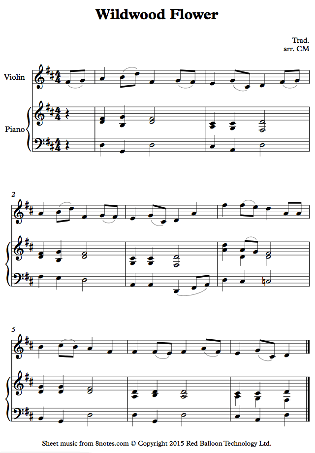 Wildwood Flower sheet music for Violin
