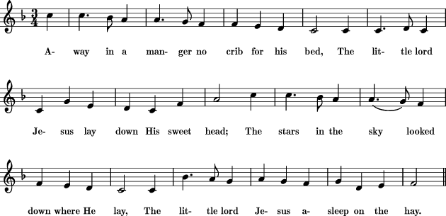 Away In A Manger Chord Chart