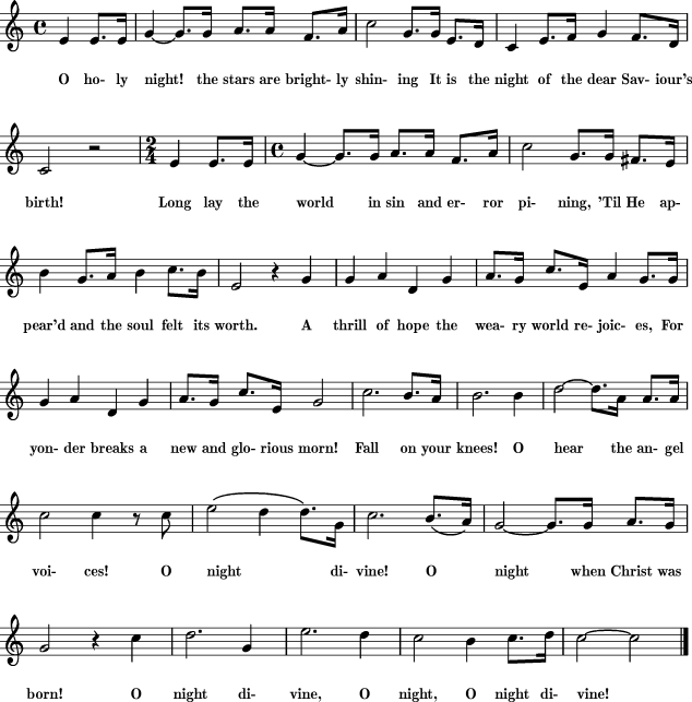 O Holy Night Chord Chart