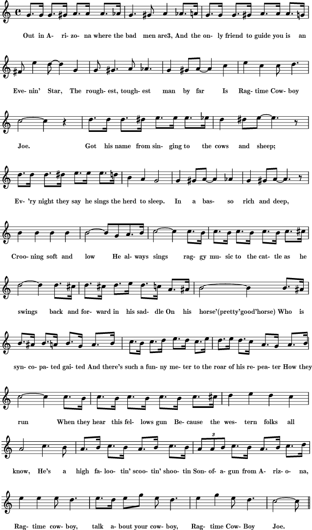 Ragtime Cowboy Joe Sheet music for Treble Clef Instrument - 8notes.com