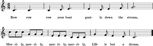 Row Row Row Your Boat Sheet Music For Treble Clef Instrument 8notes