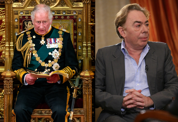 King Charles III and commissioned composer Andrew Lloyd Webber [Source: Wikipedia]