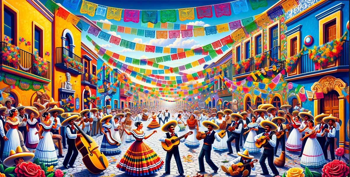 A Mexican festival scene