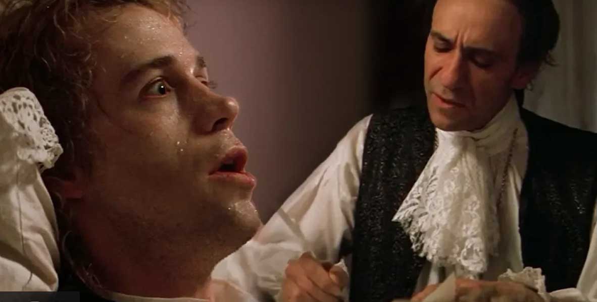 Mozart and Salieri as depitcted in the film Amadeus