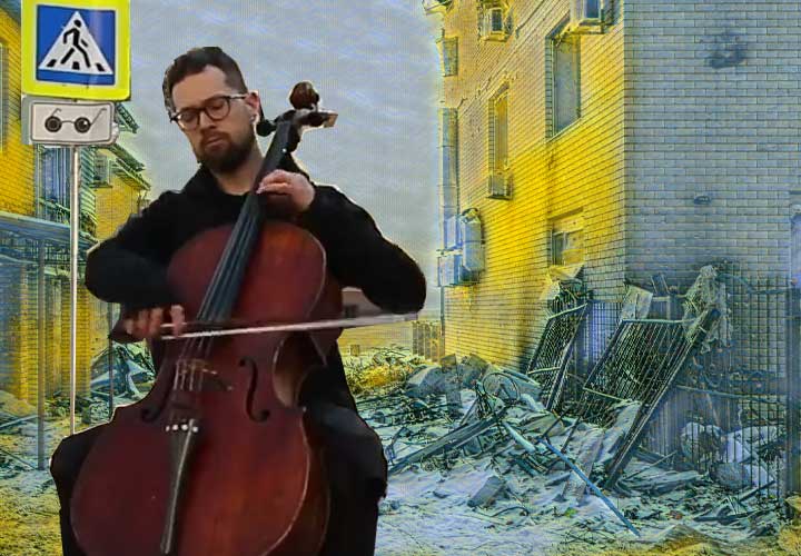 Cellist Karachevtsev Denys is known as 'The Kharkov cellist'
