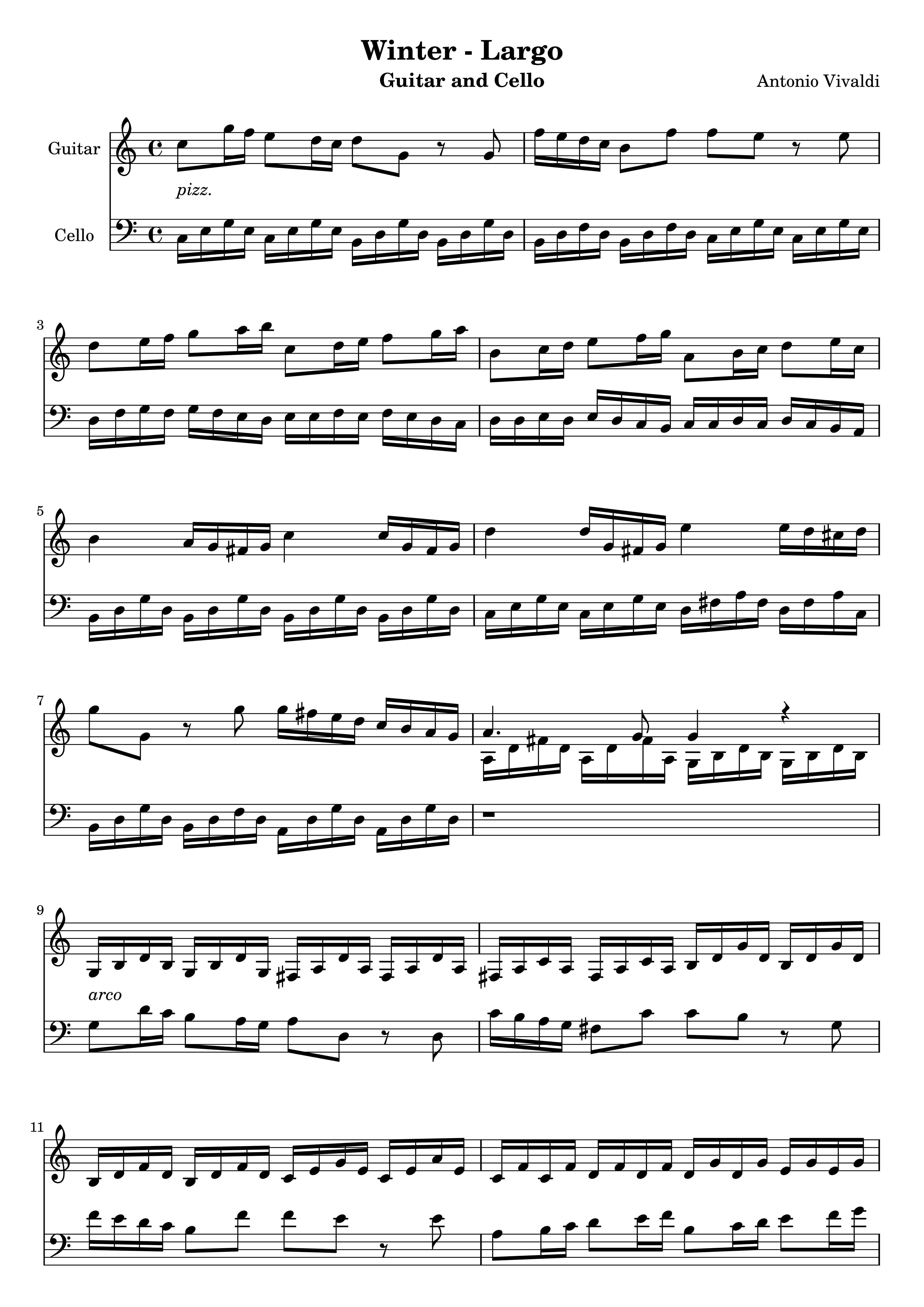 Winter - Largo (Guitar&Cello) sheet music 8notes.com