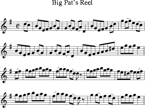 Big Pat's Reel (Irish Folk Song) (Ireland) Sheet music for Treble