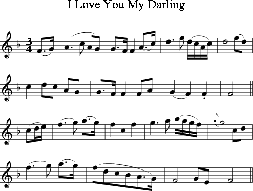 I Love You My Darling Irish Folk Song Ireland Sheet Music For