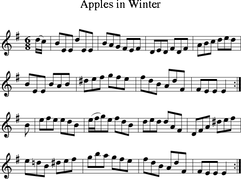 Apples in Winter (Irish Folk Song) (Ireland) sheet music for Treble ...