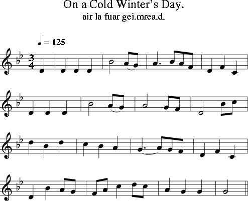 On a Cold Winter's Day. (Irish Folk Song) (Ireland) Sheet music for ...