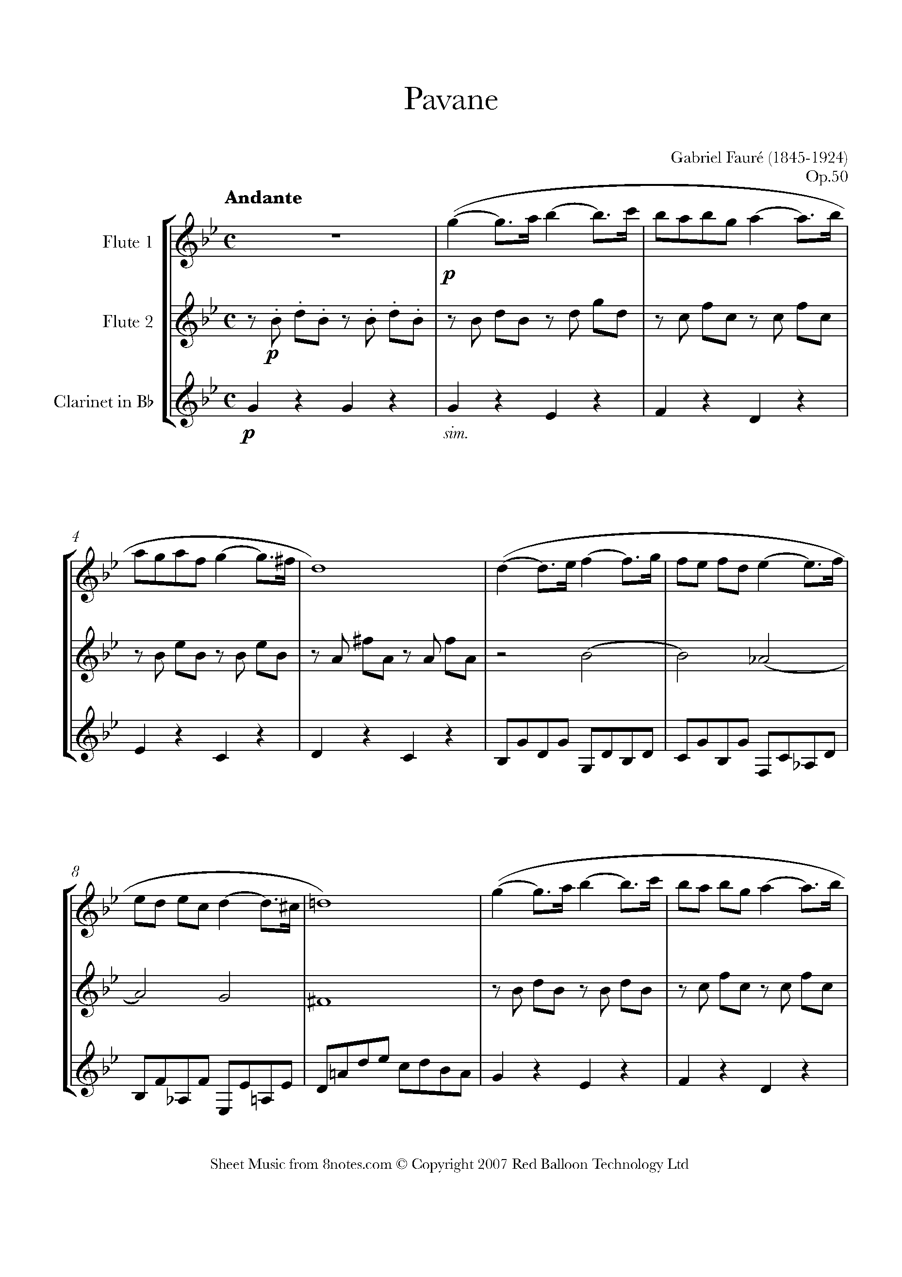 ﻿Fauré Pavanne Sheet music for