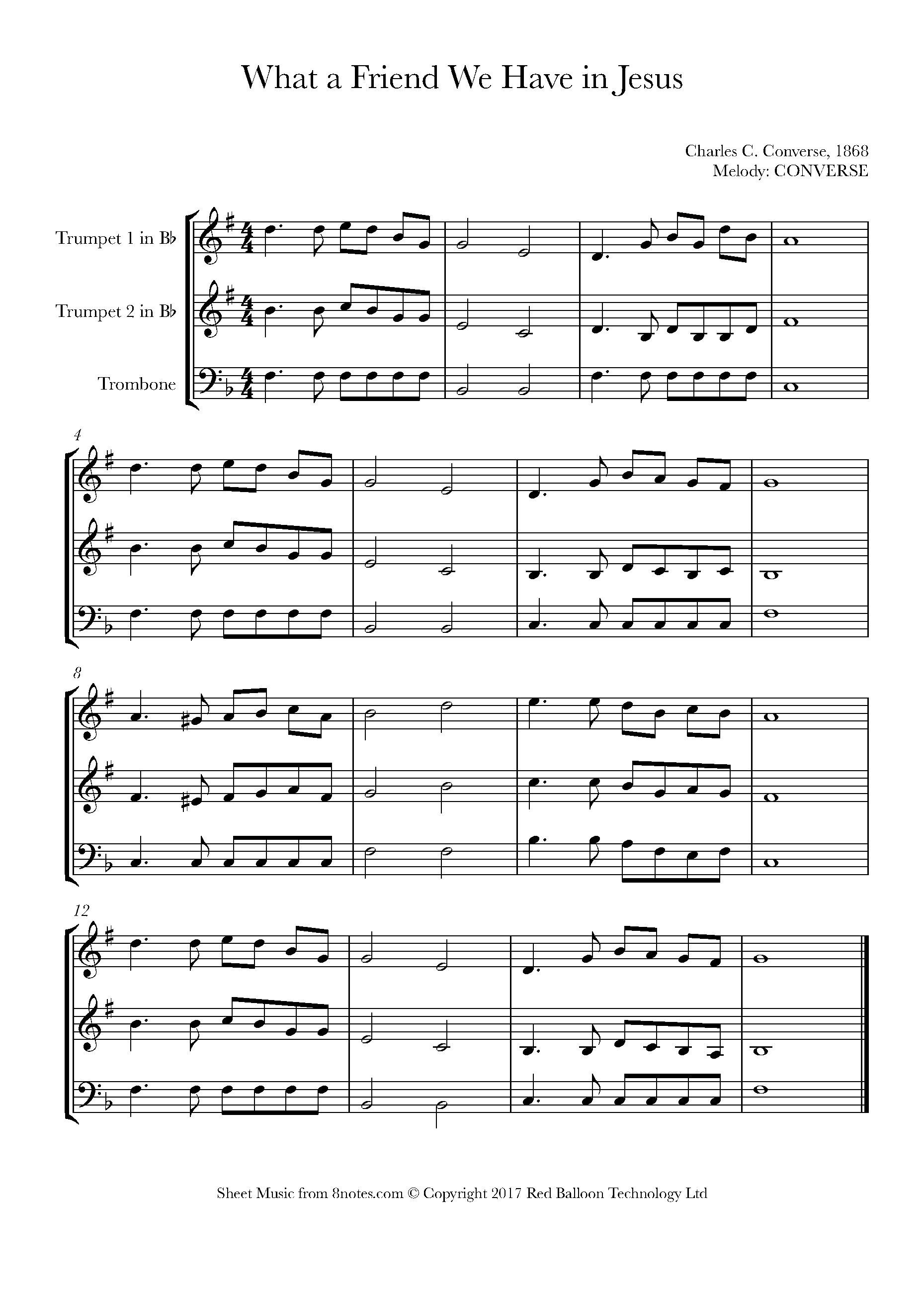 Converse What a Friend We Have in Jesus Sheet music for 2Trumpets