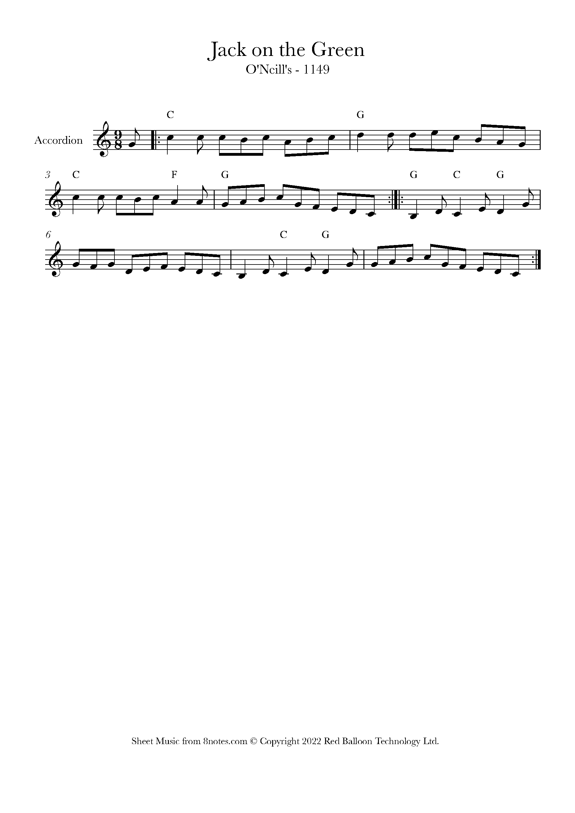 Jack on the Green (Irish Trad.) Sheet music for Accordion