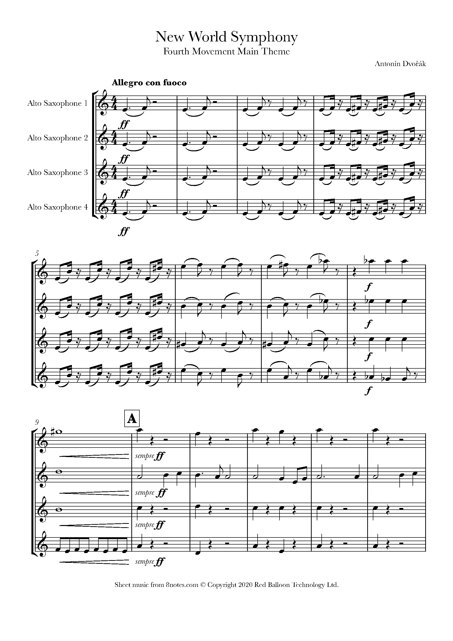 【貴重/輸入譜】A NEW WORLD-MOVEMENT THREE Dvorak Symphony No.9 