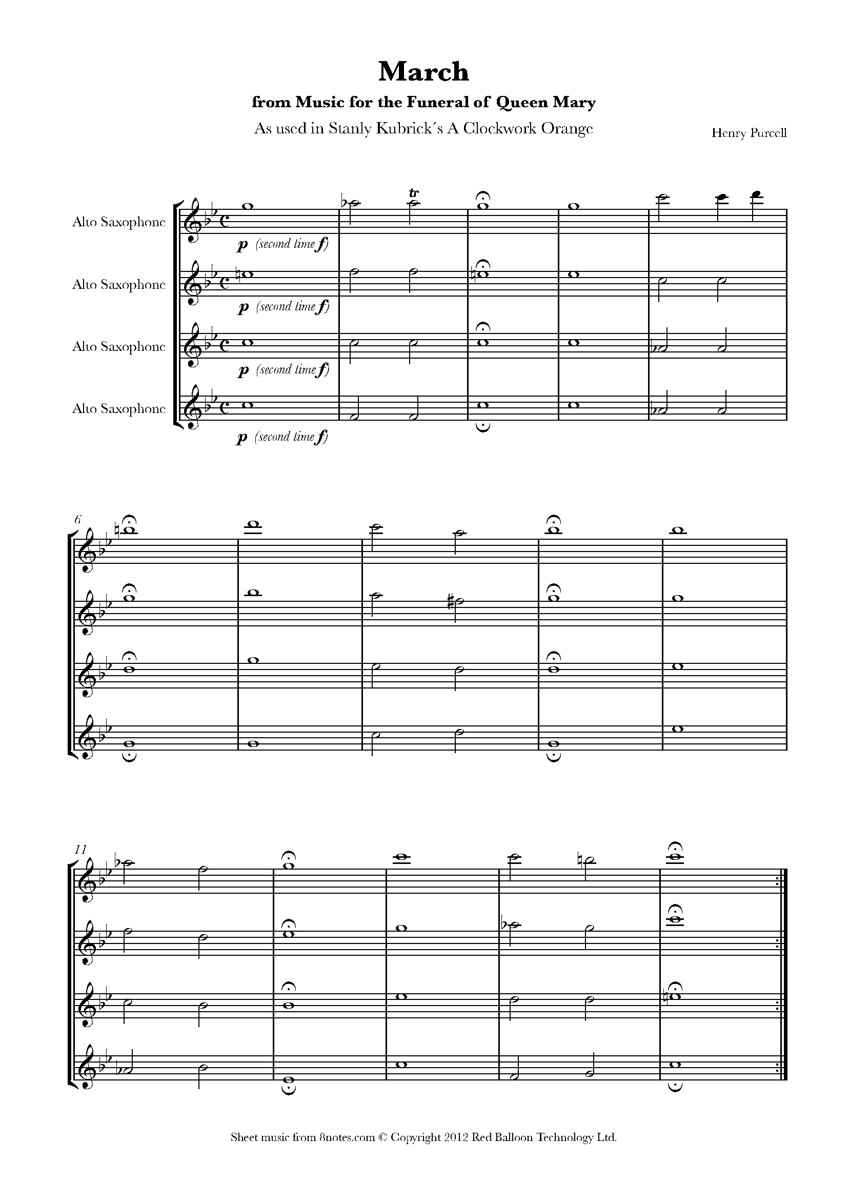 Purcell, Henry Funeral March (As used in the film A Clockwork Orange