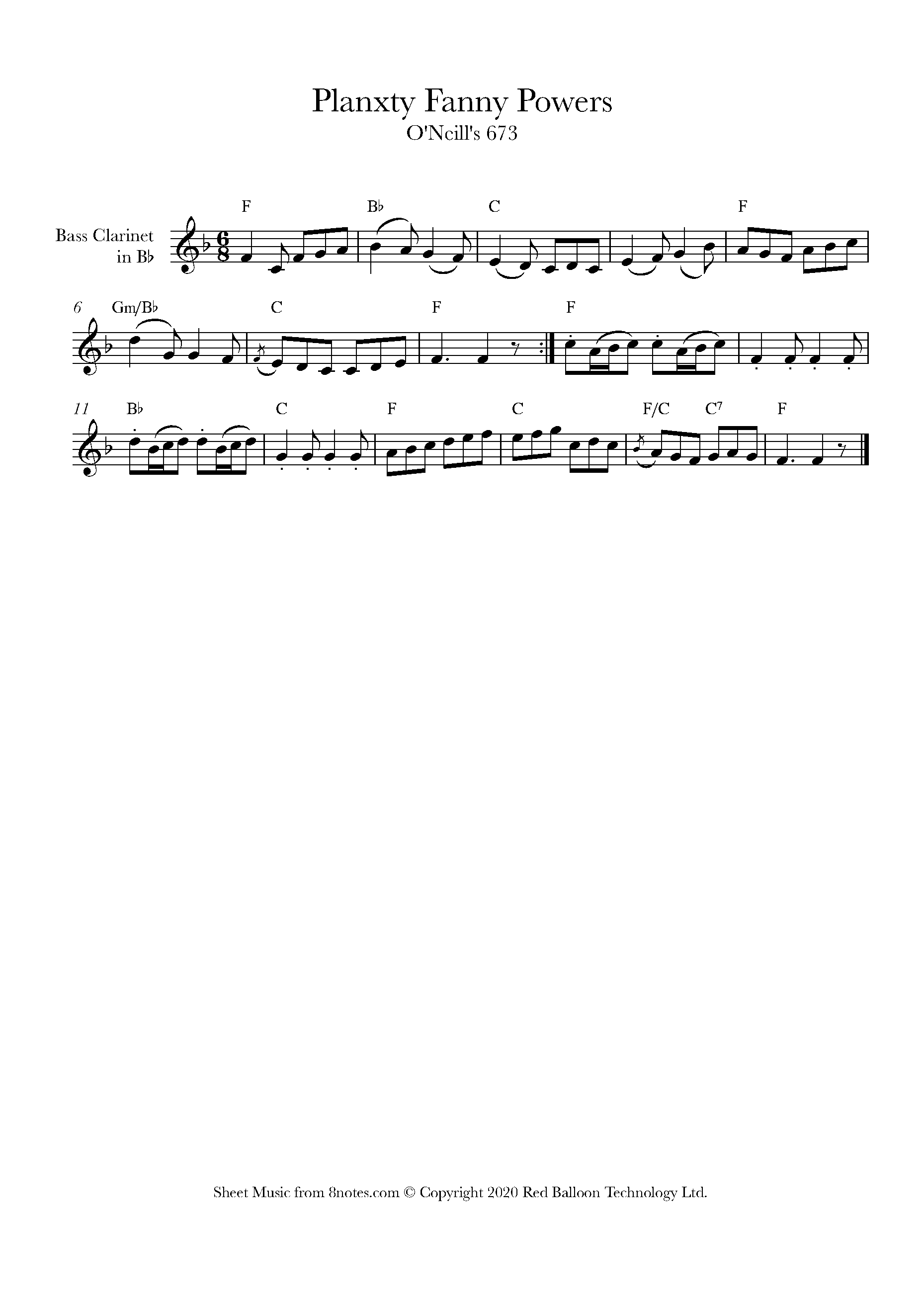 Planxty Fanny Powers (Irish Trad) Sheet music for Bass