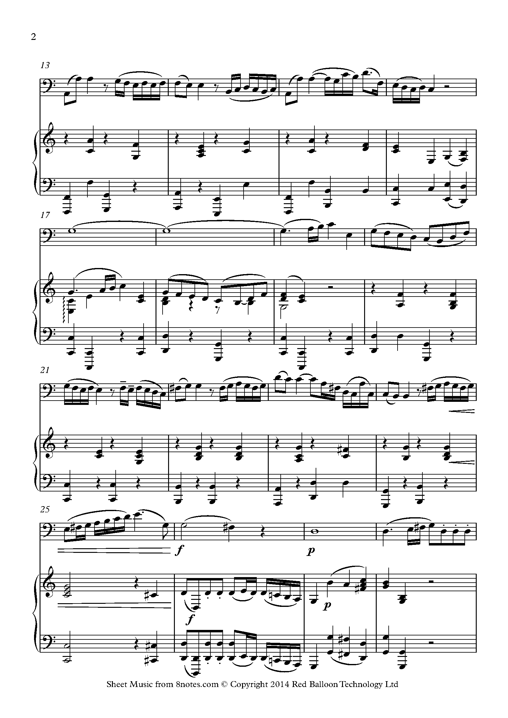 Haydn Theme from Cello Concerto No. 1 Sheet music for Bassoon