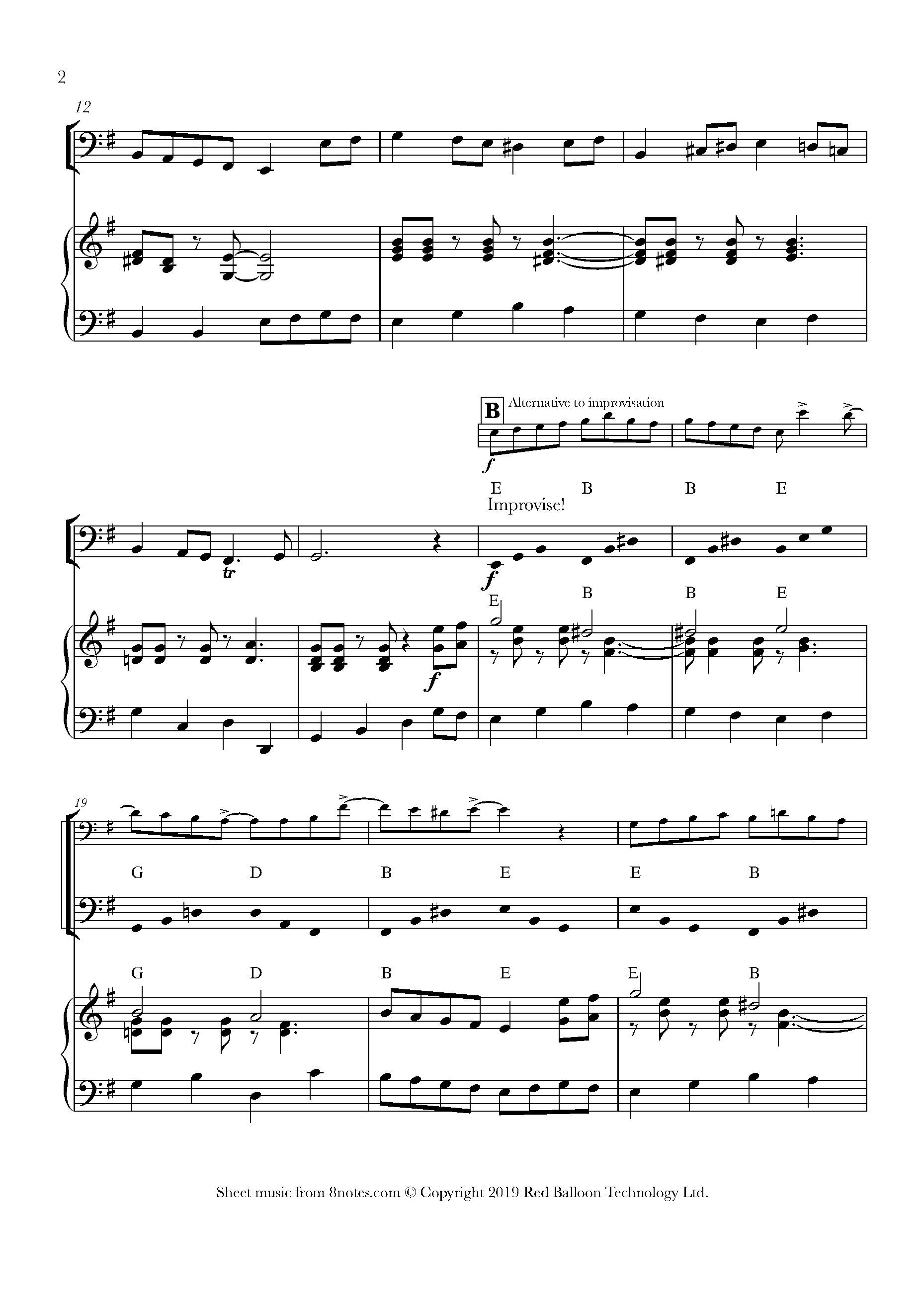 Jethro Tull Swinging Bouree (Homage to Jethro Tull) Sheet music for
