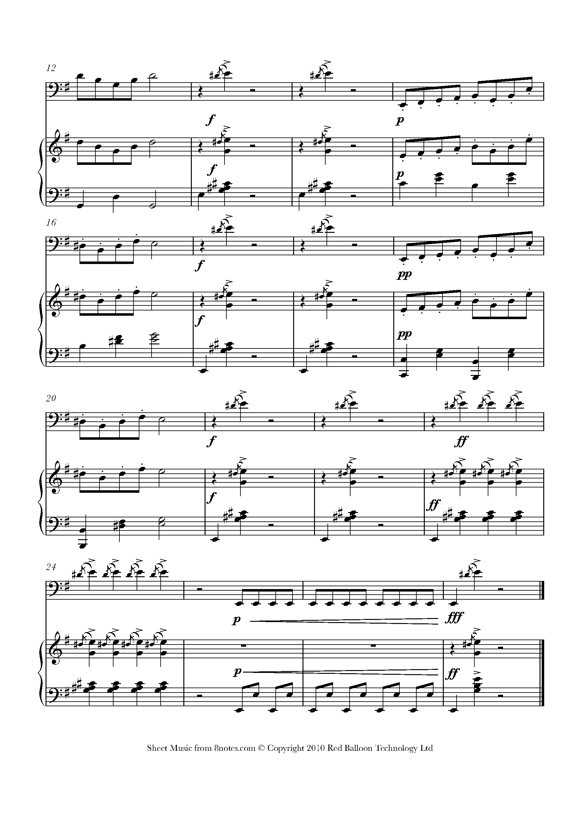 Grieg In the Hall of the Mountain King Sheet music for Bassoon