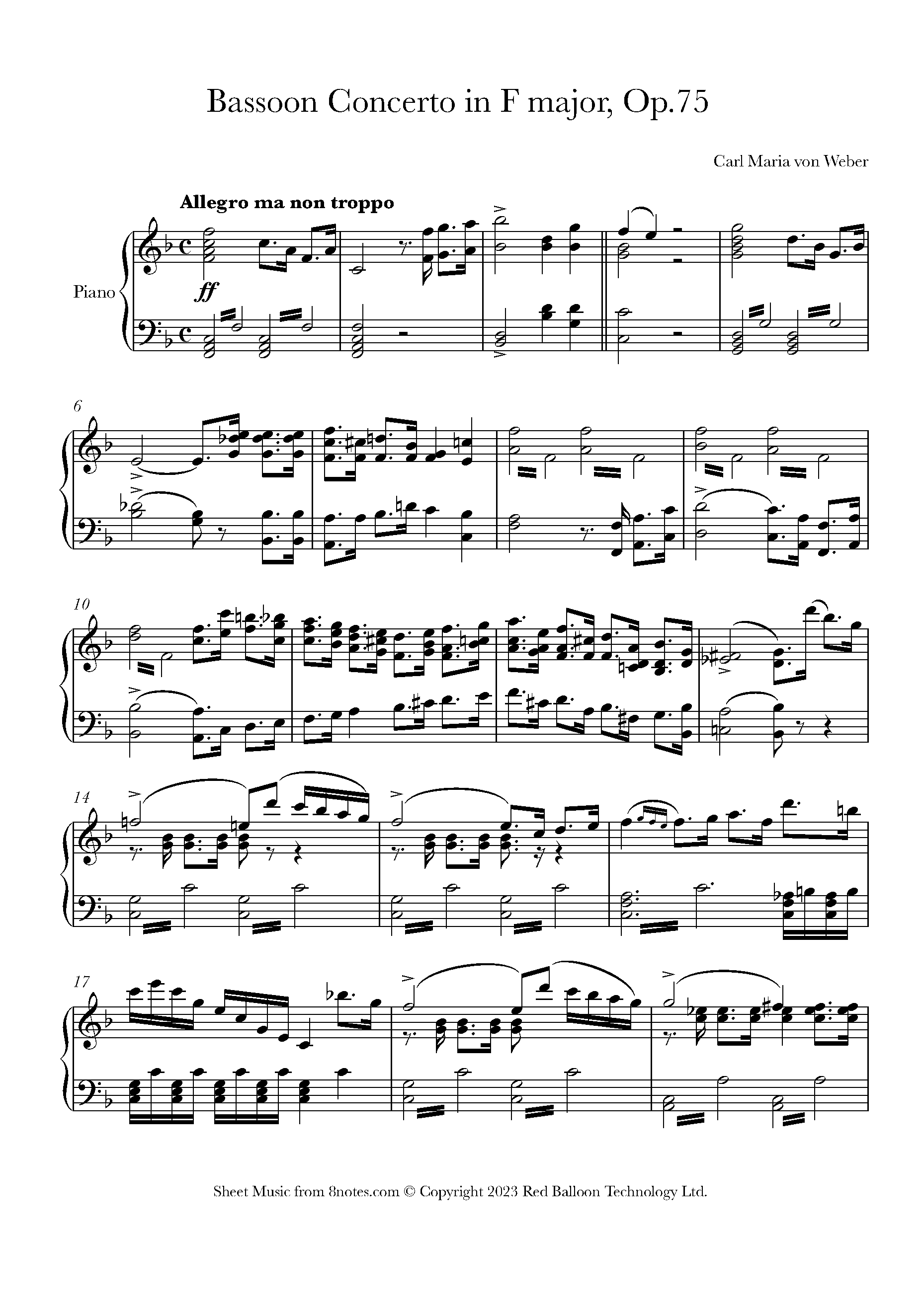 Weber  Bassoon Concerto in F major, Op.75,...