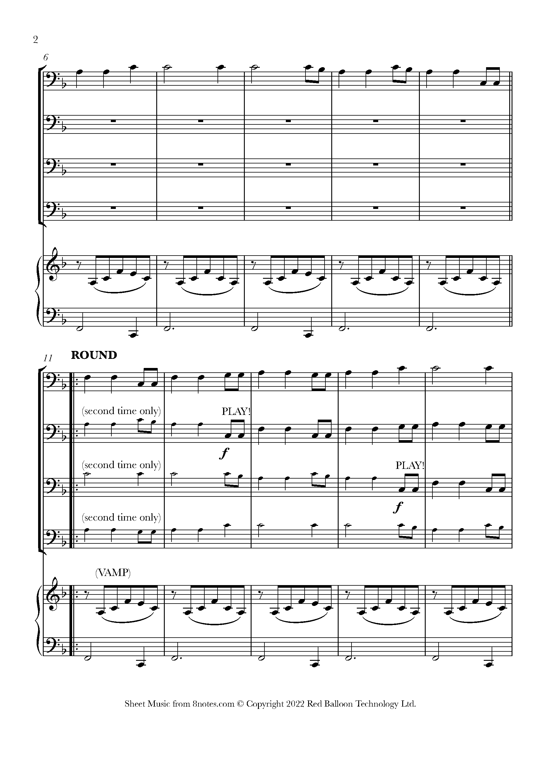 London's Burning (Round) Sheet music for Bassoon Quartet