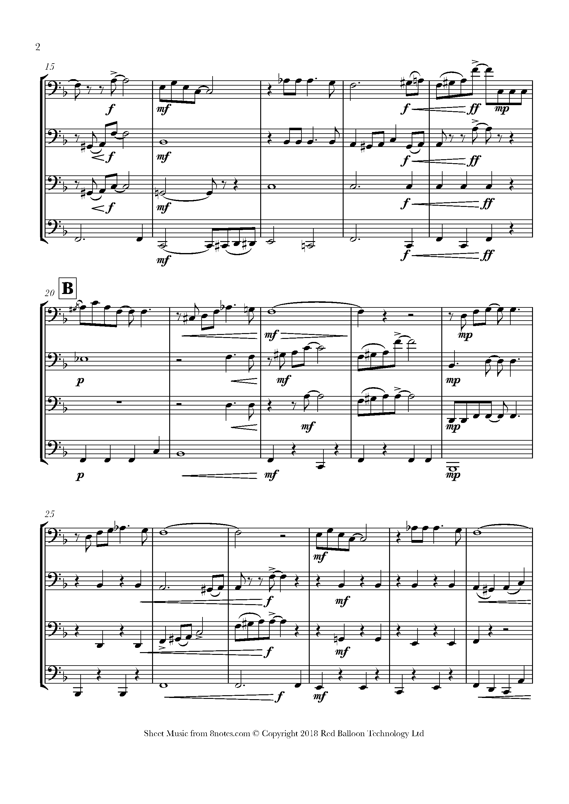 W C Handy St Louis Blues Sheet music for Bassoon Quartet