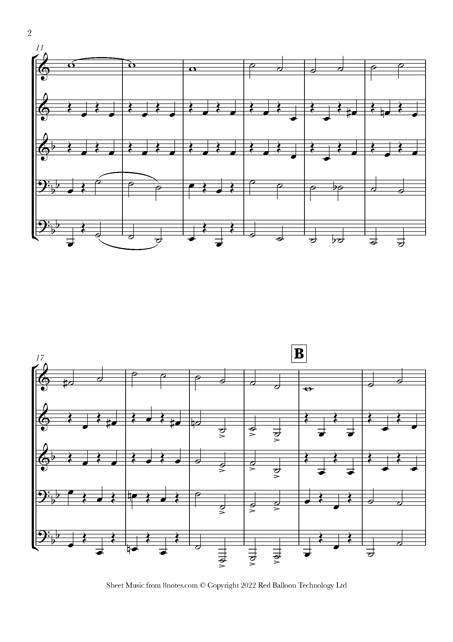 Chas A Zimmermann Anchors Aweigh Sheet music for Brass Quintet