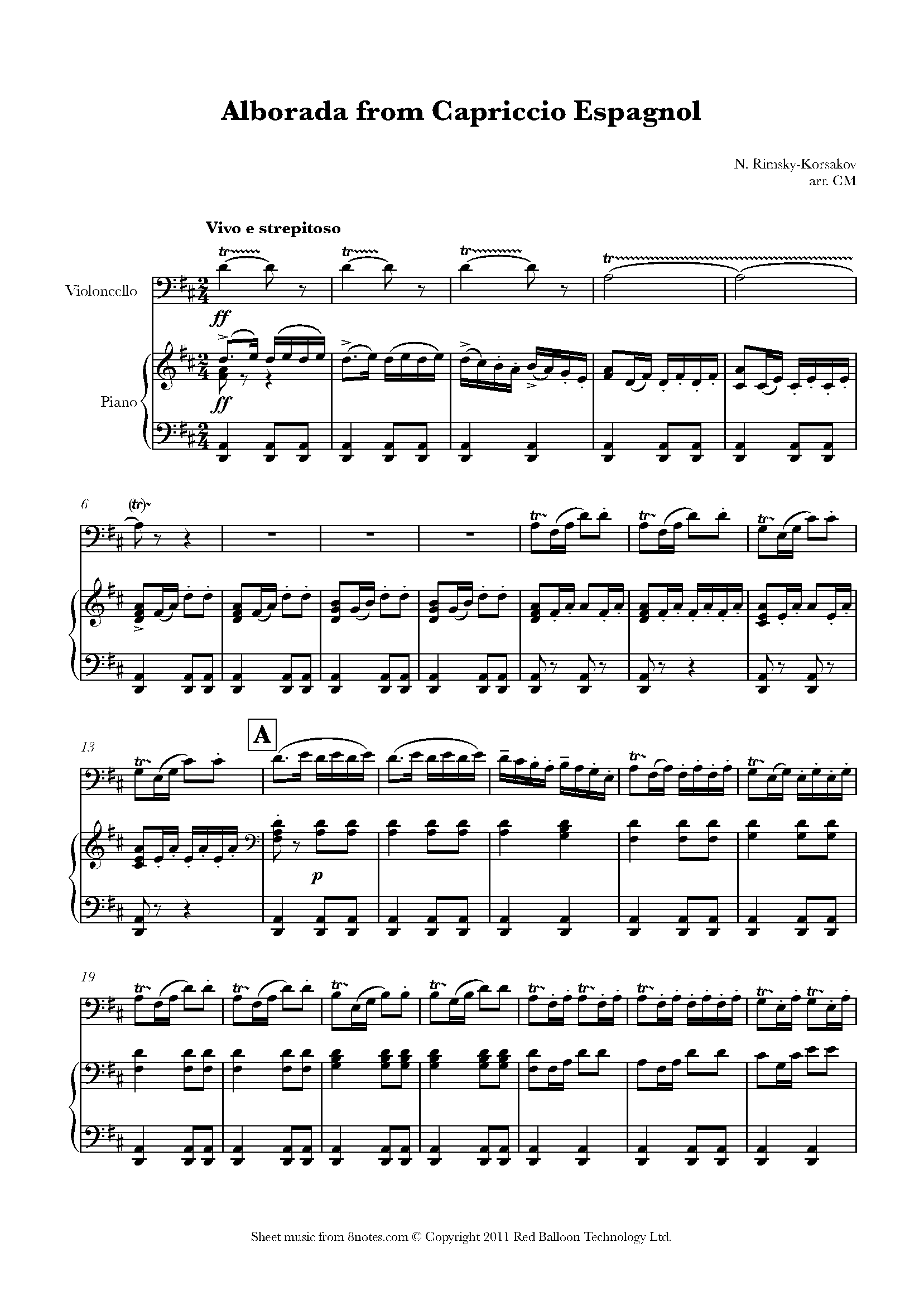 RimskyKorsakov Alborada from Capriccio Espagnol Sheet music for