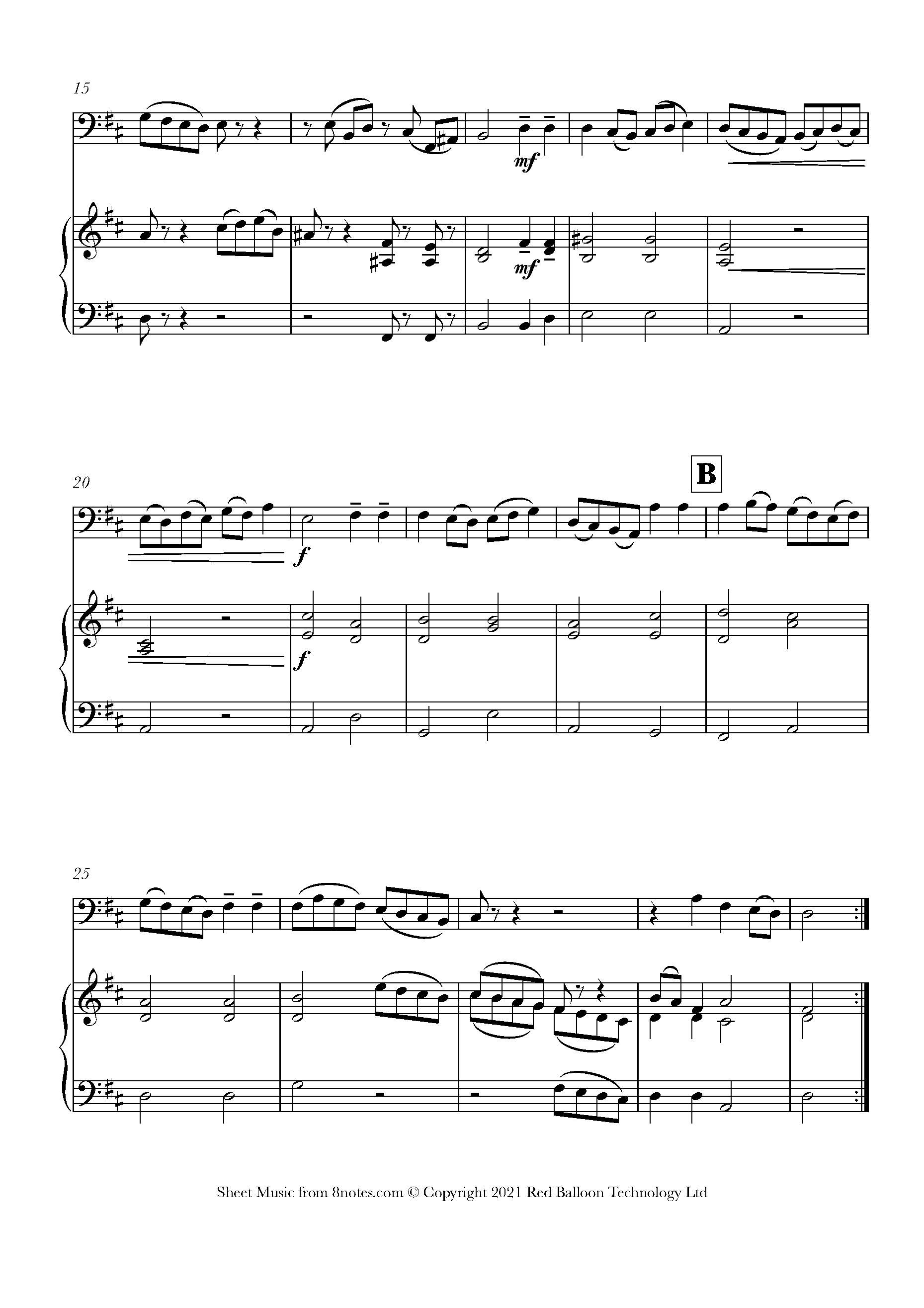 Bach Gavotte from Cello Suite No.6 Sheet music for Cello