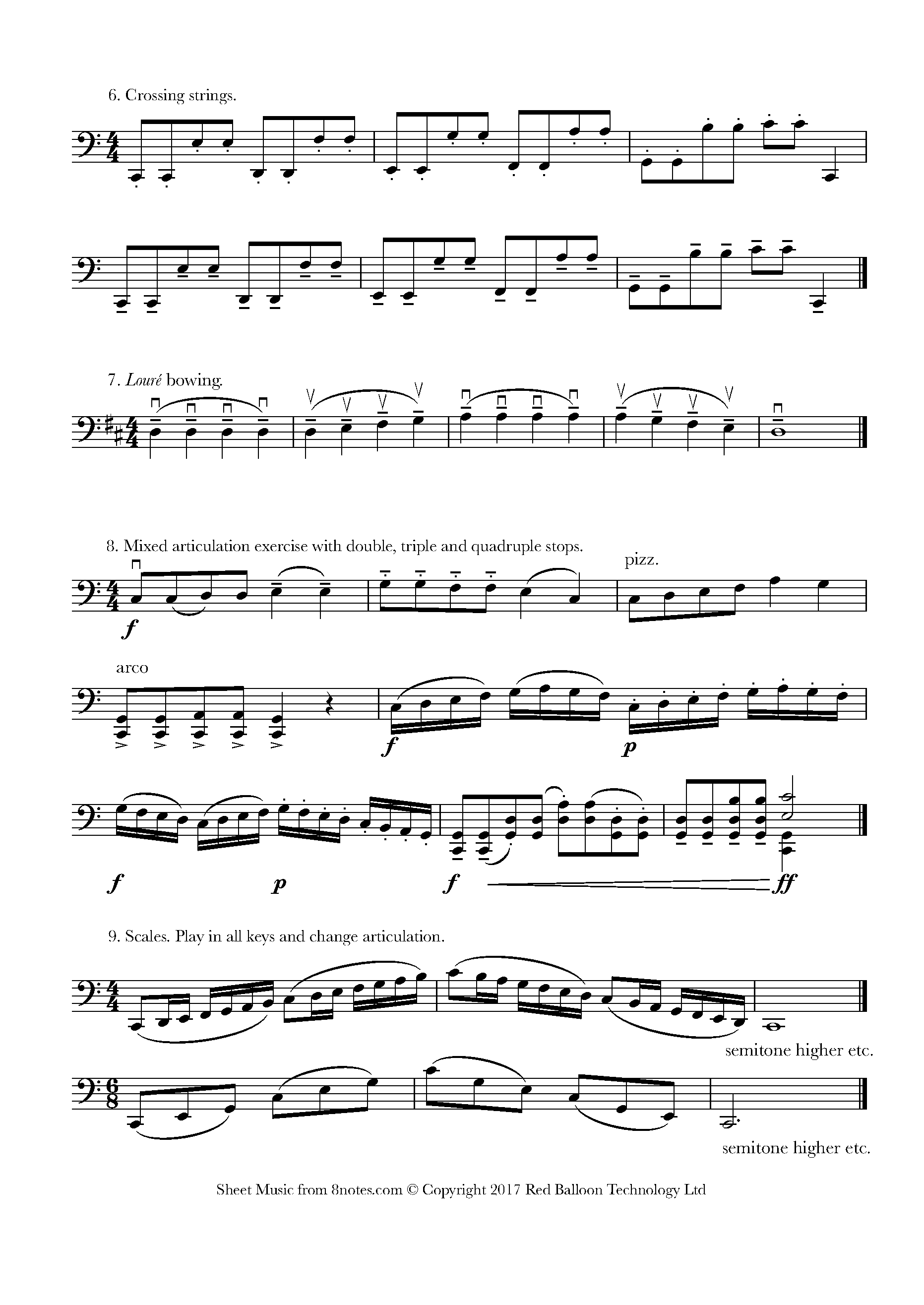Cello Warmup Exercises Sheet music for Cello