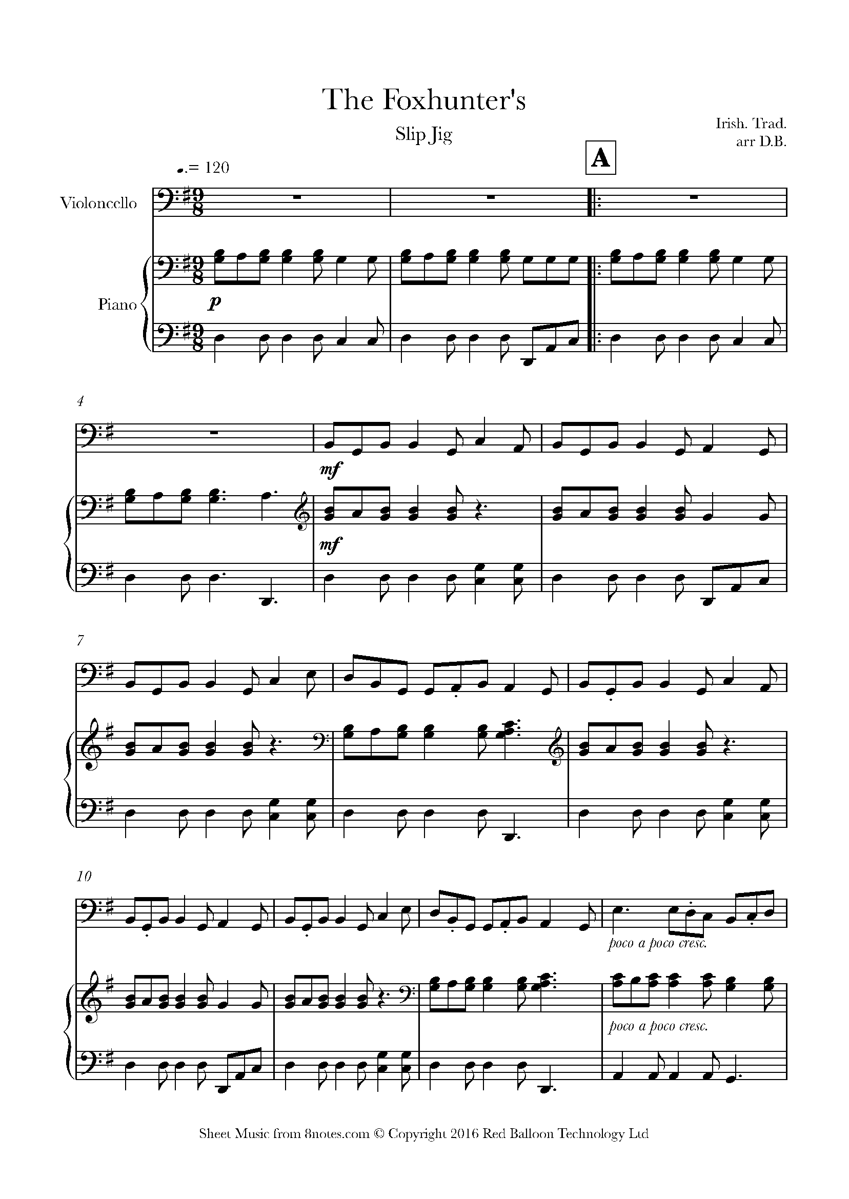 The Foxhunter's (Slip Jig) Sheet music for Cello