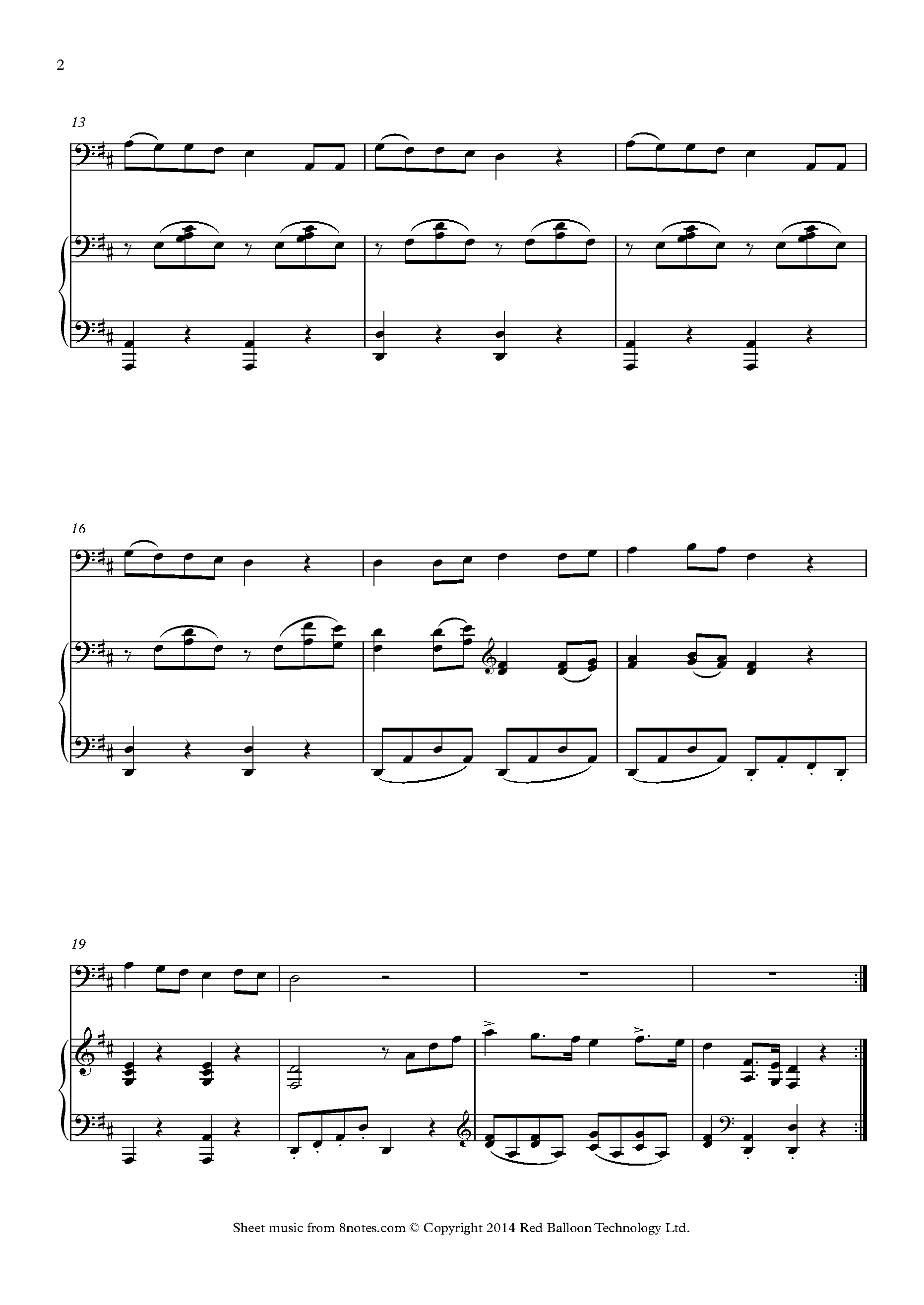 Long, Long Ago Sheet music for Cello
