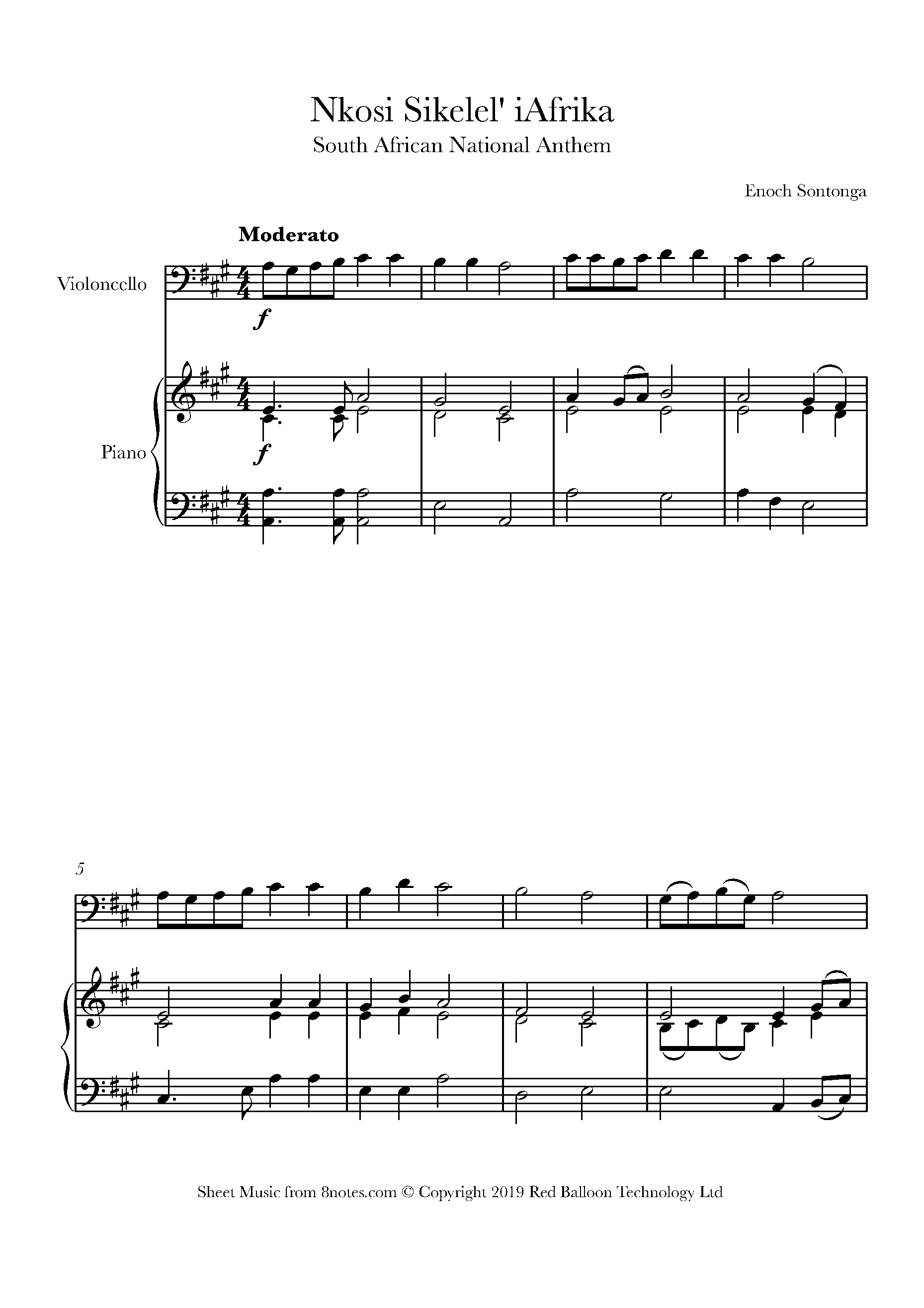 Nkosi Sikelel' iAfrika (South African National Anthem) Sheet music for