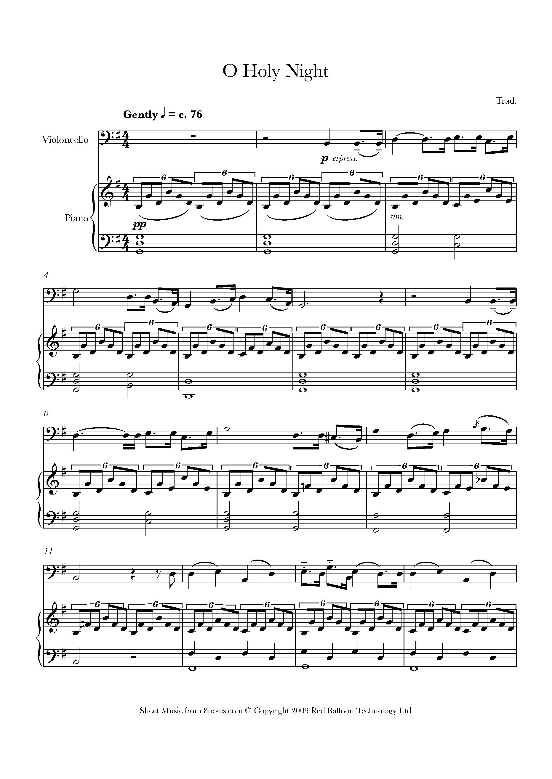 O Holy Night Chord Chart