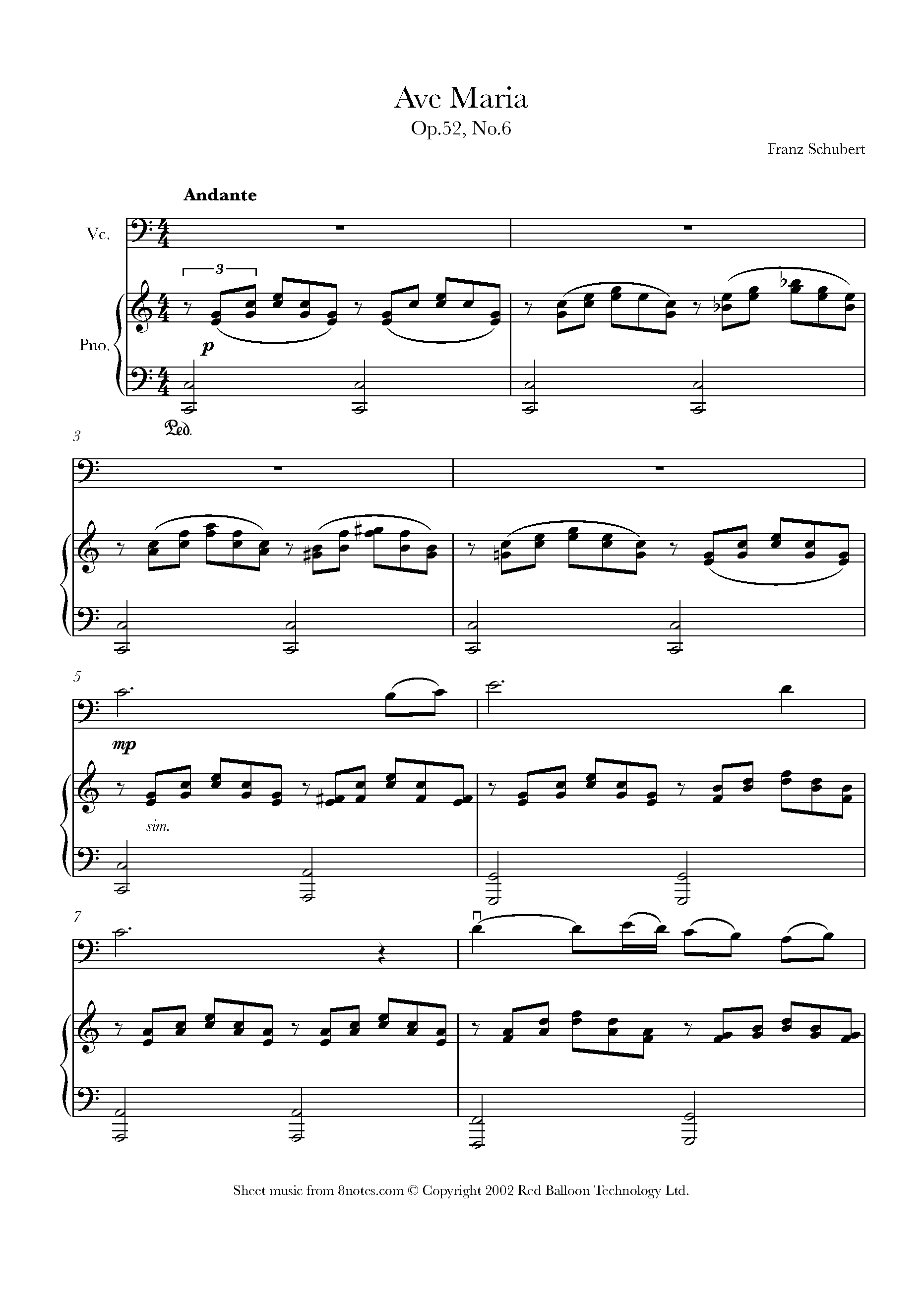 Ave maria cello solo cheap