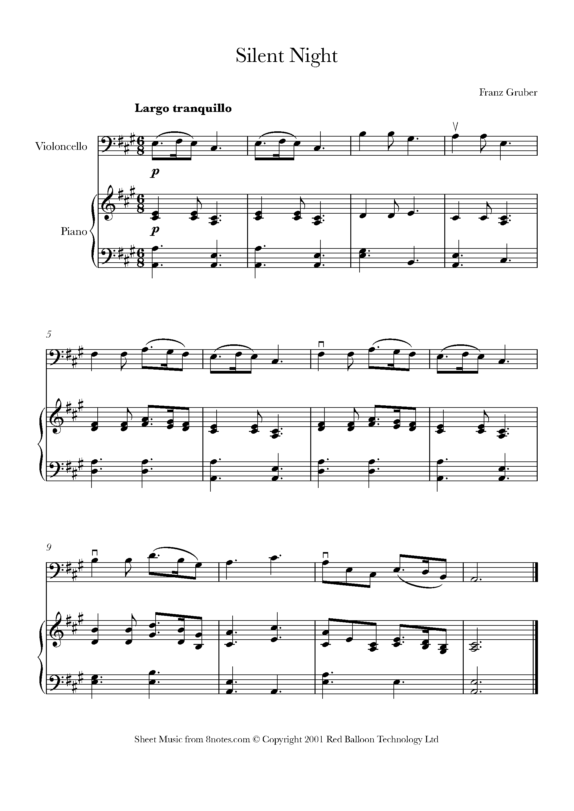 Silent Night Sheet music for Cello