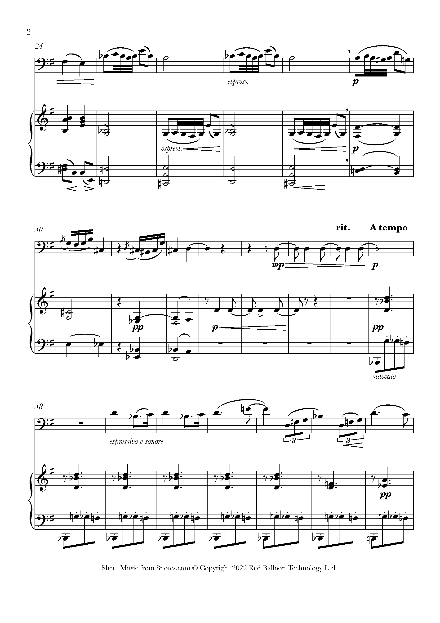 Tchaikovsky Andante Cantabile from String Quartet No.1 Sheet music