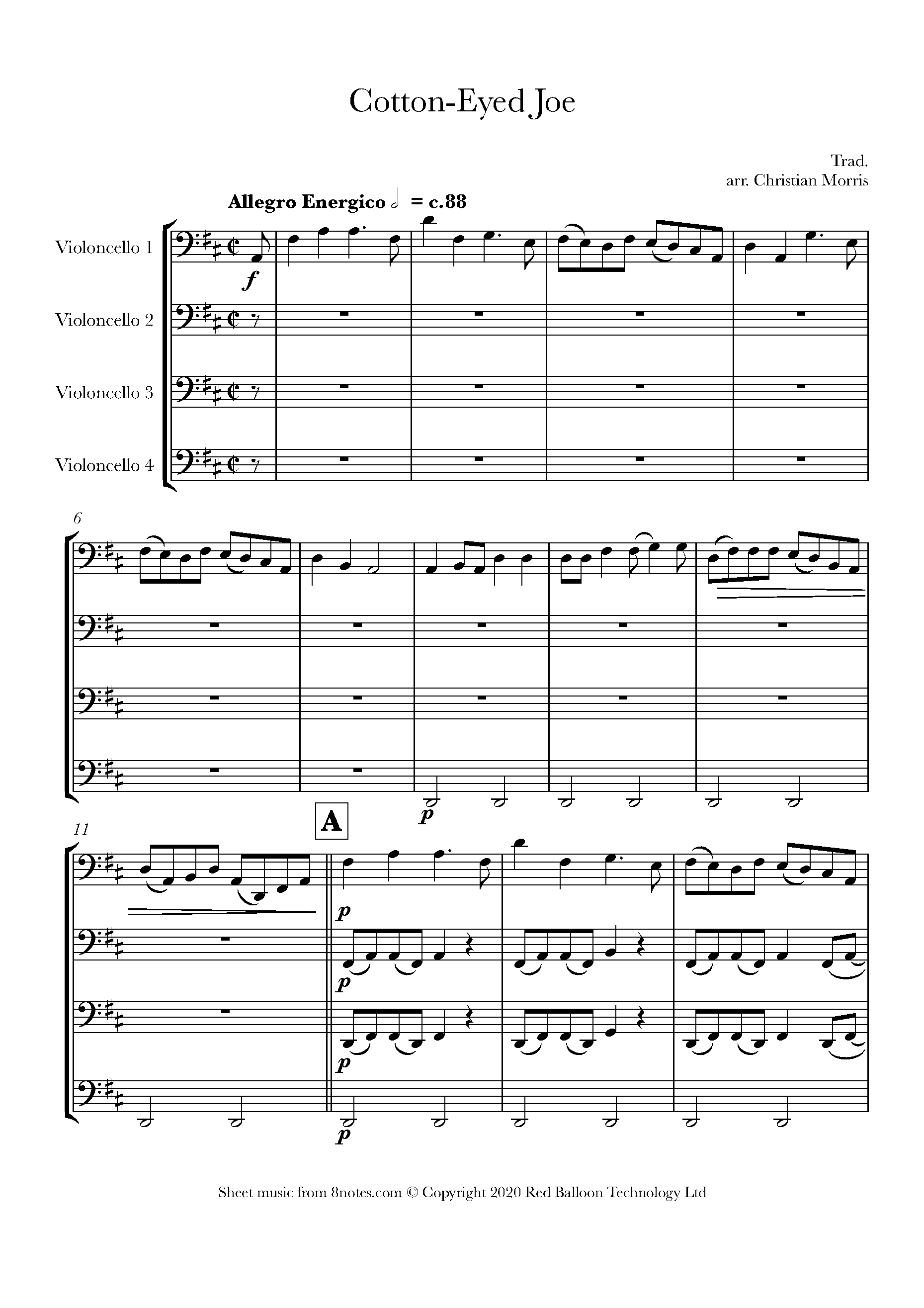 Cotton-Eye Joe sheet music for guitar (chords) (PDF)