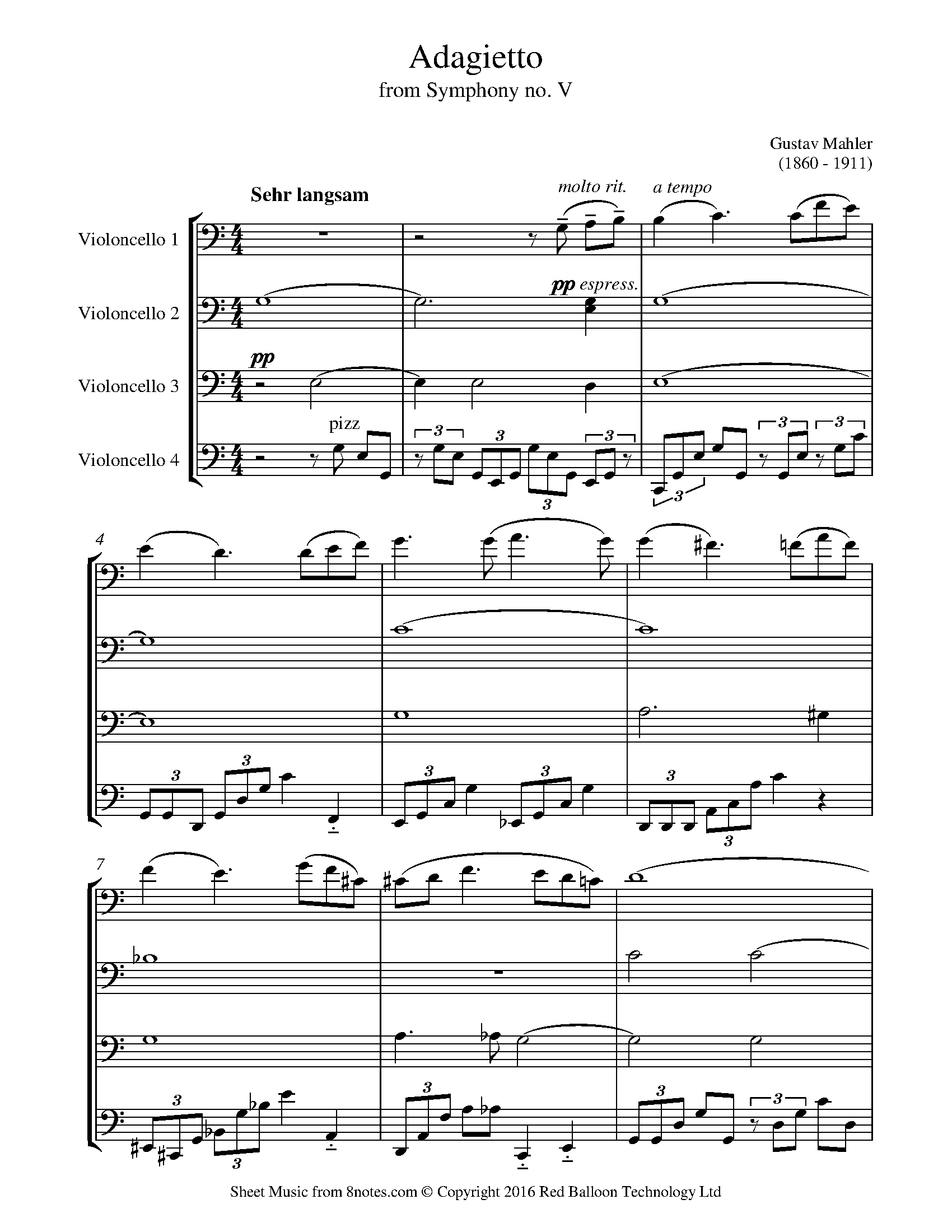 Mahler cello clearance