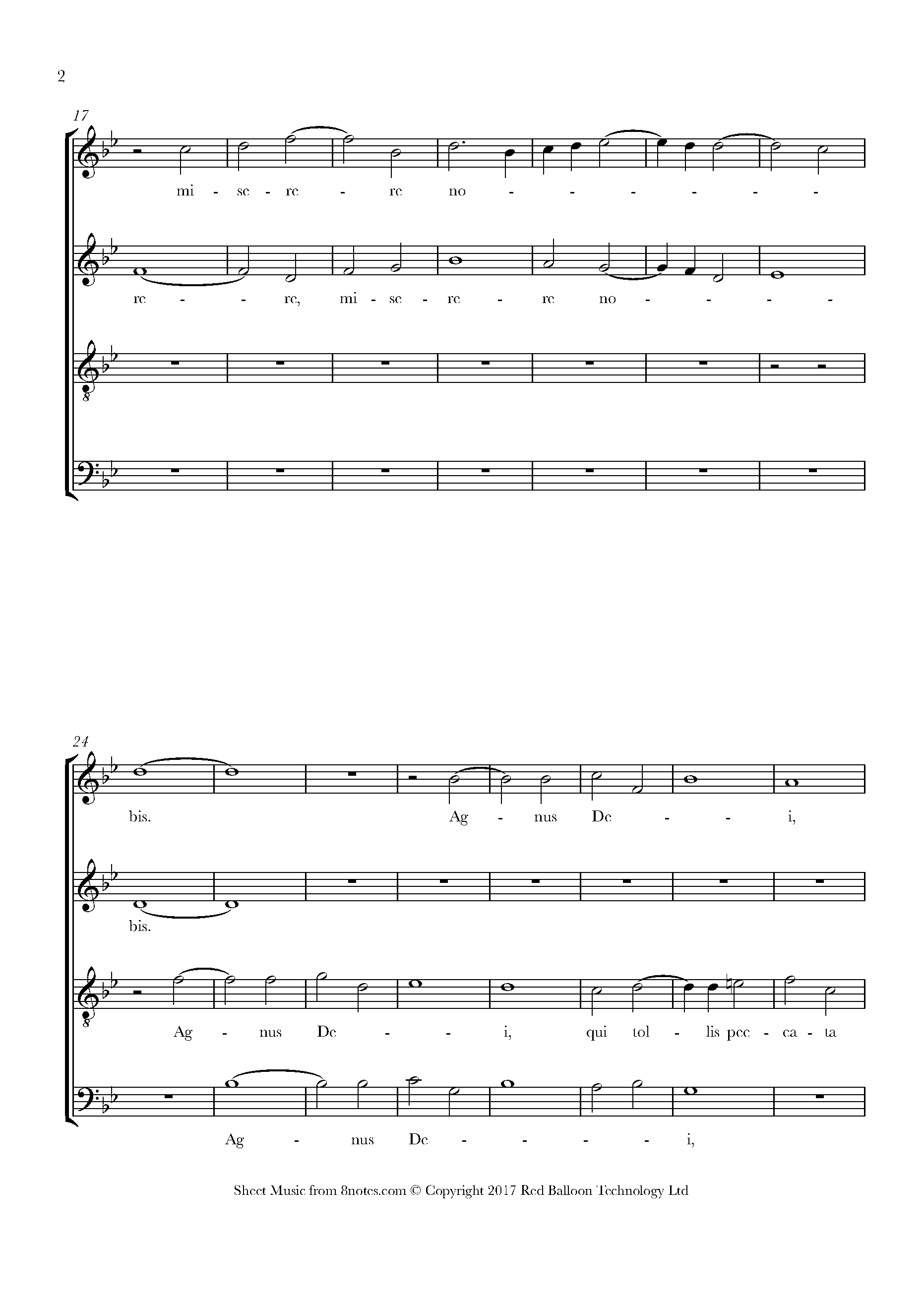 Byrd, William Mass in Four Parts Agnus Dei Sheet music for Choir