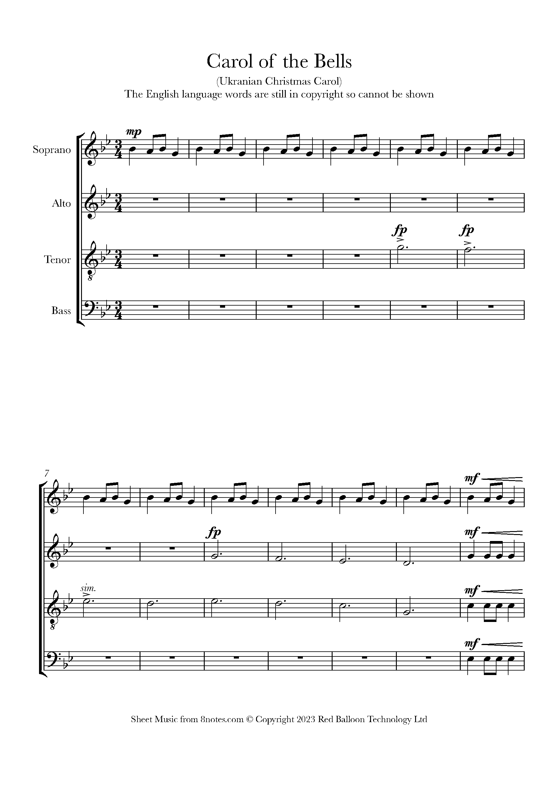 <i>Trad.</i>  Carol of the Bells (Choir)