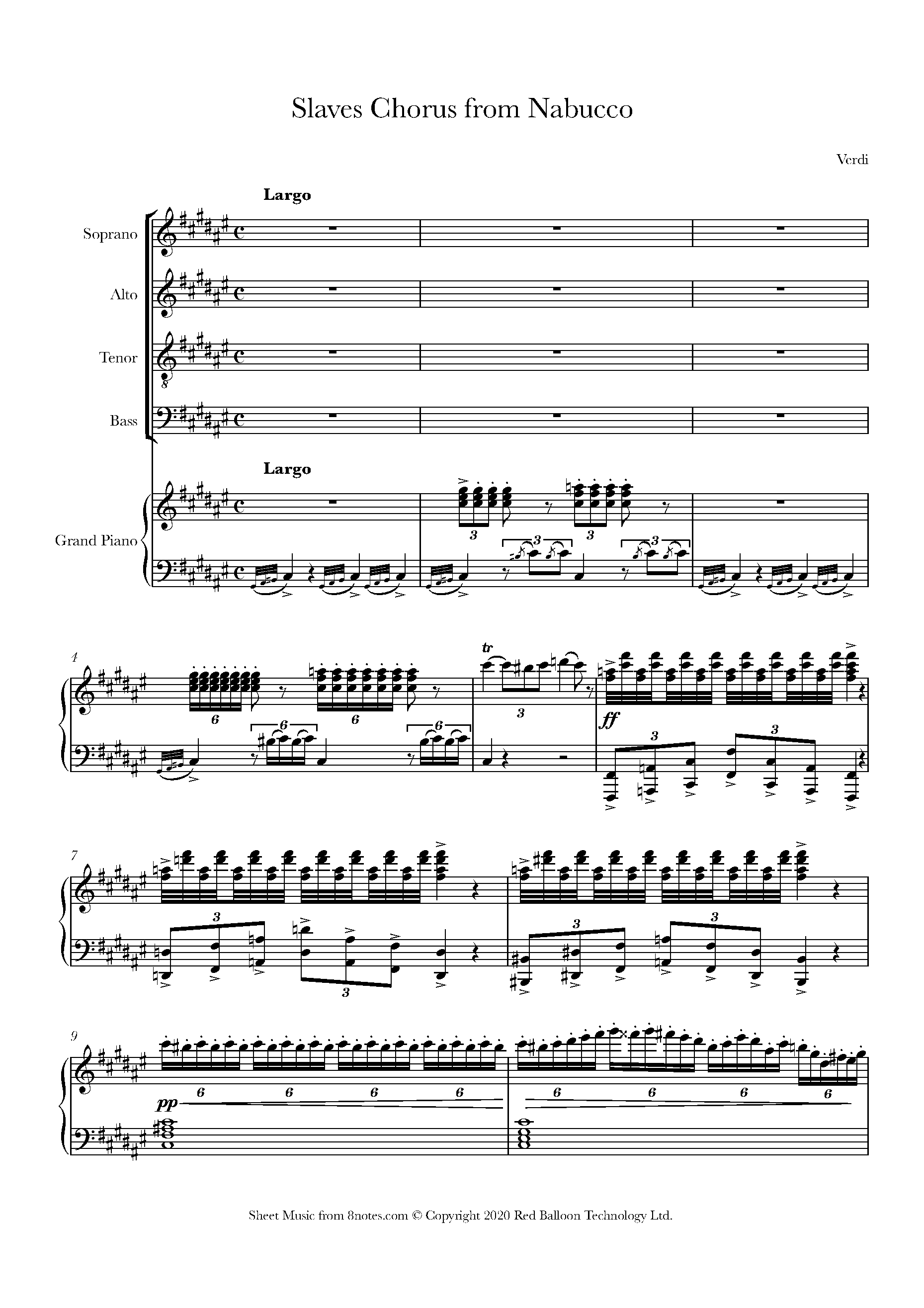Verdi, Giuseppe Slaves Chorus from Nabucco Sheet music for Choir