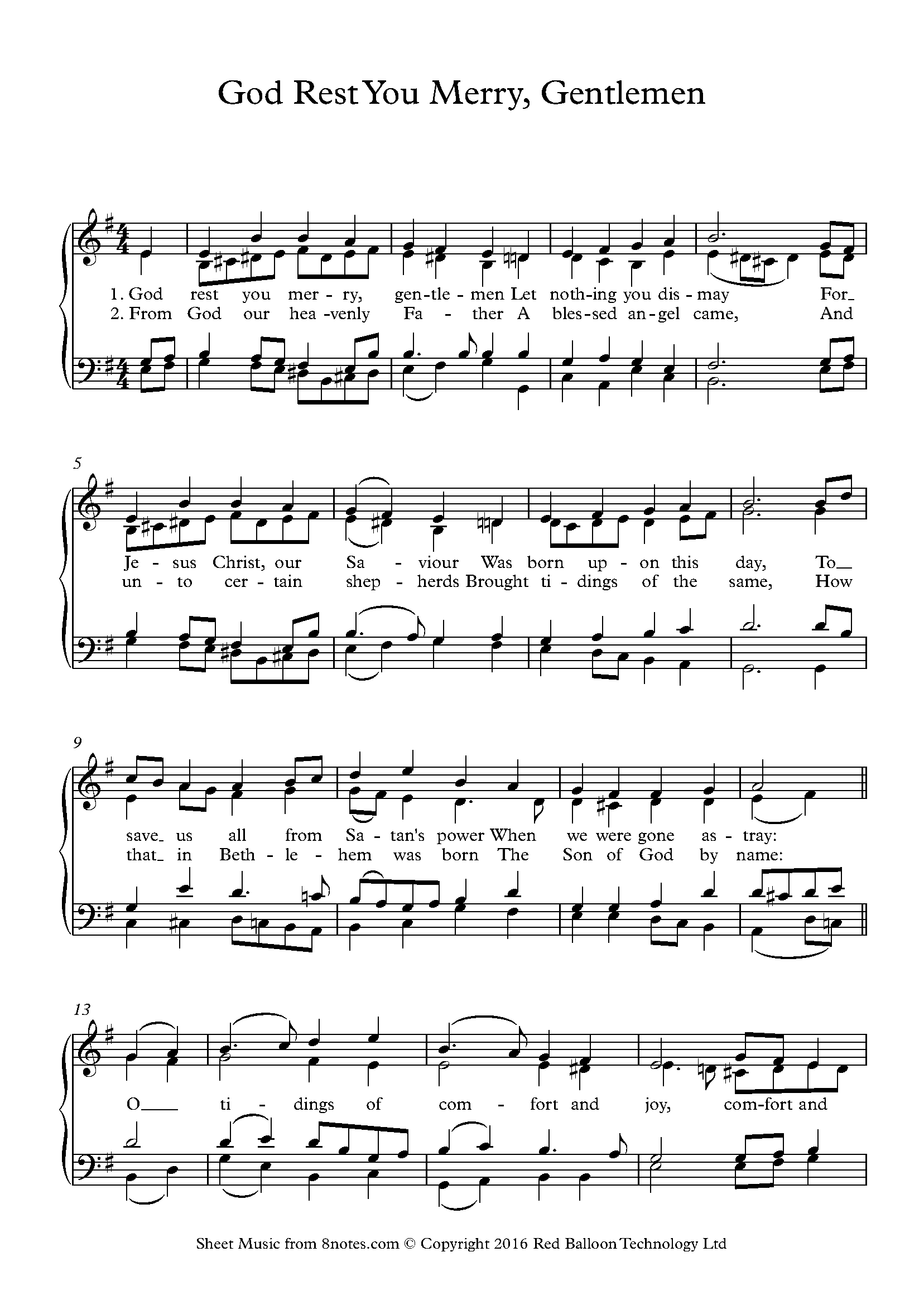 God Rest You Merry, Gentlemen Sheet music for Choir God Rest You Merry, Gentlemen Sheet music for Choir