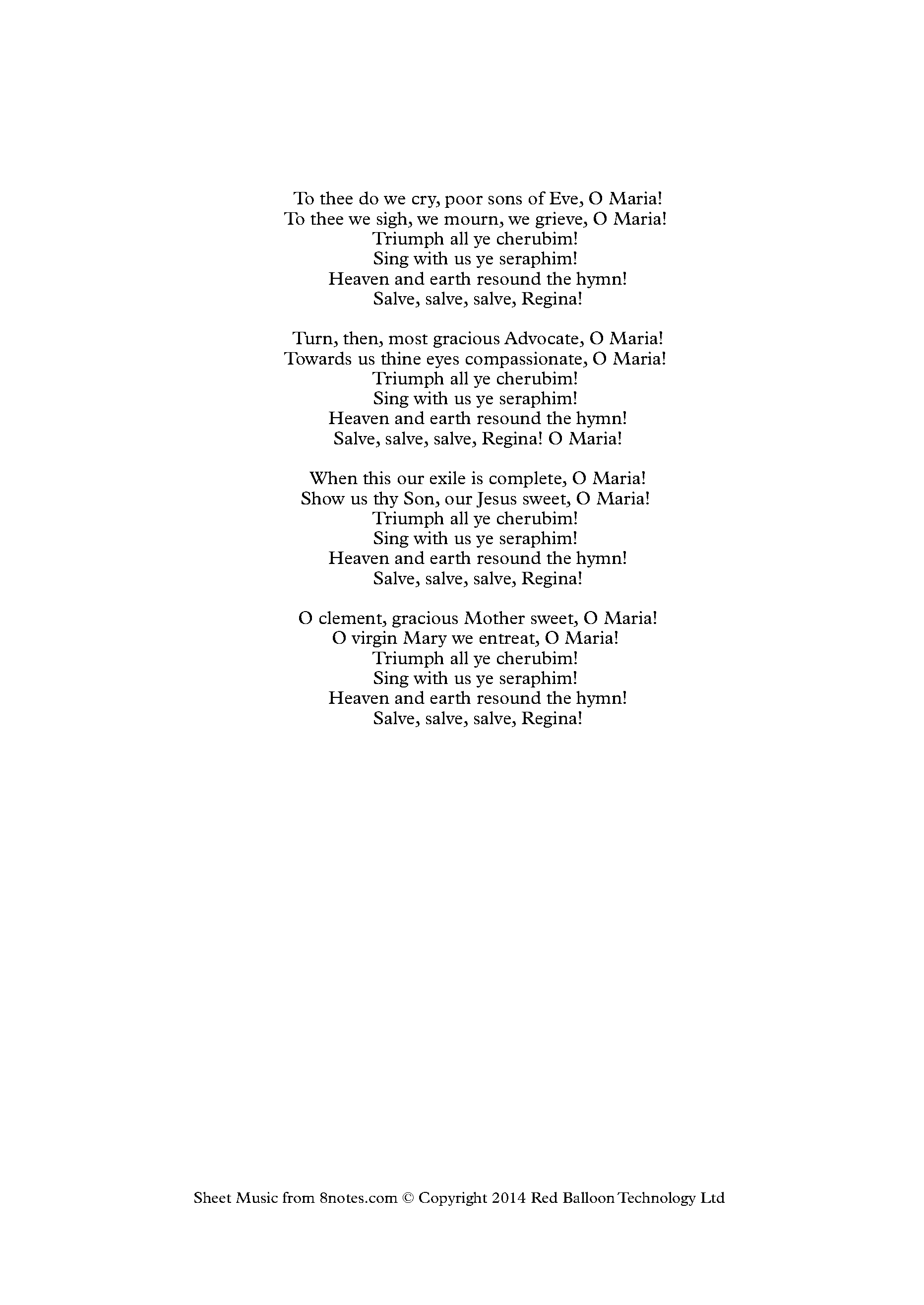 Hail, Holy Queen Enthroned Sheet music for Choir - 8notes.com