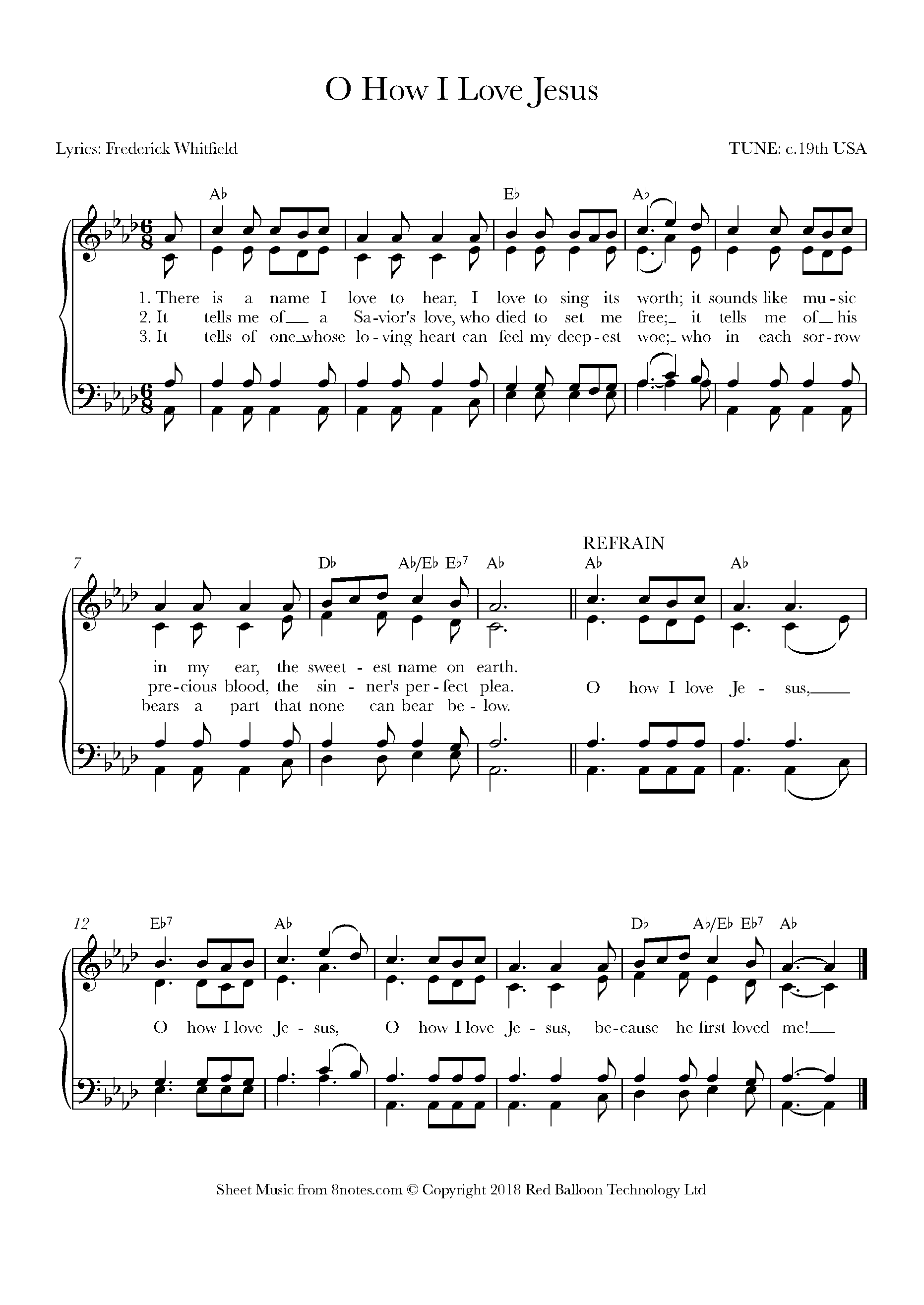 O How I Love Jesus Sheet music for Choir