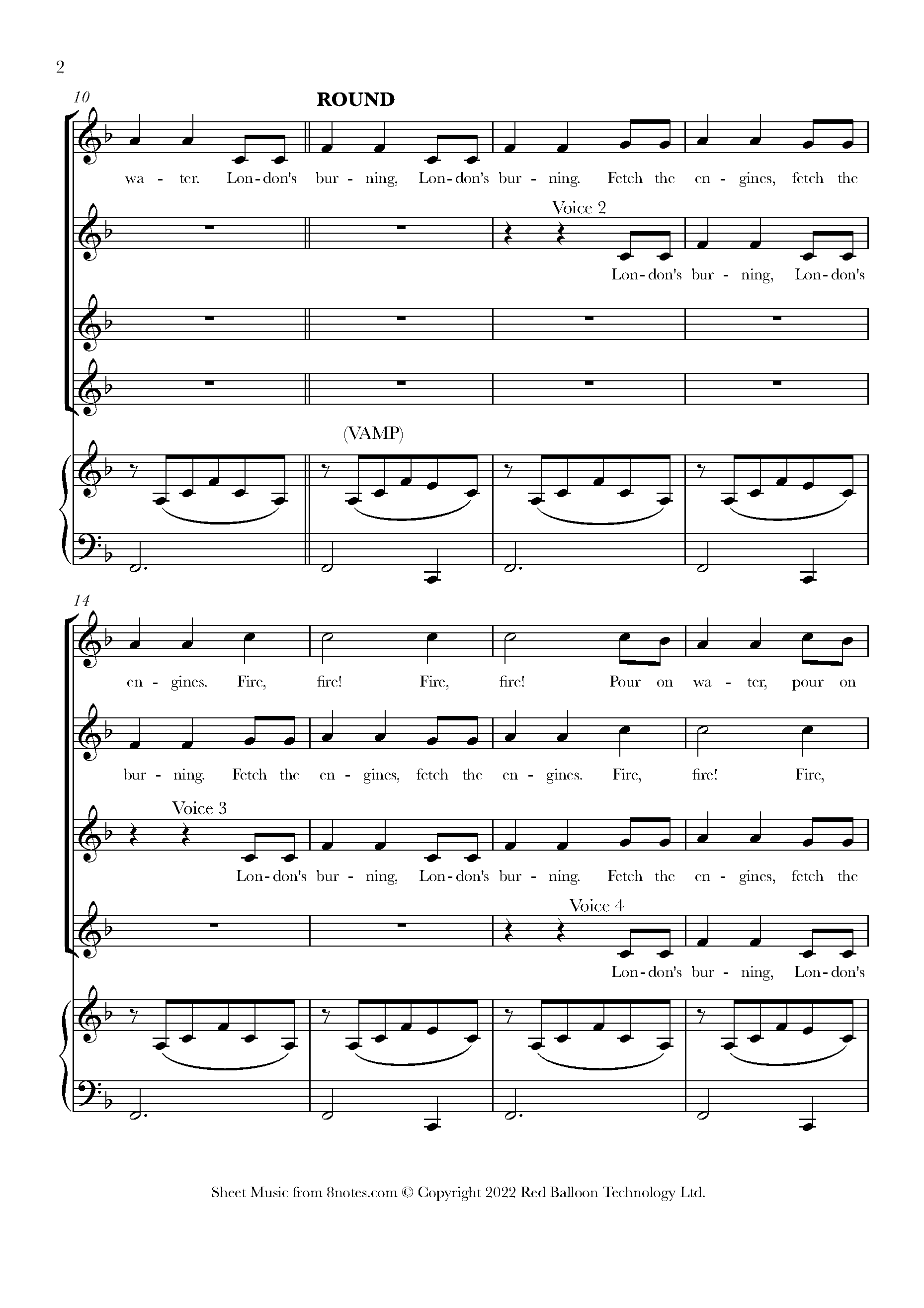 London's Burning (Round) Sheet music for Choir