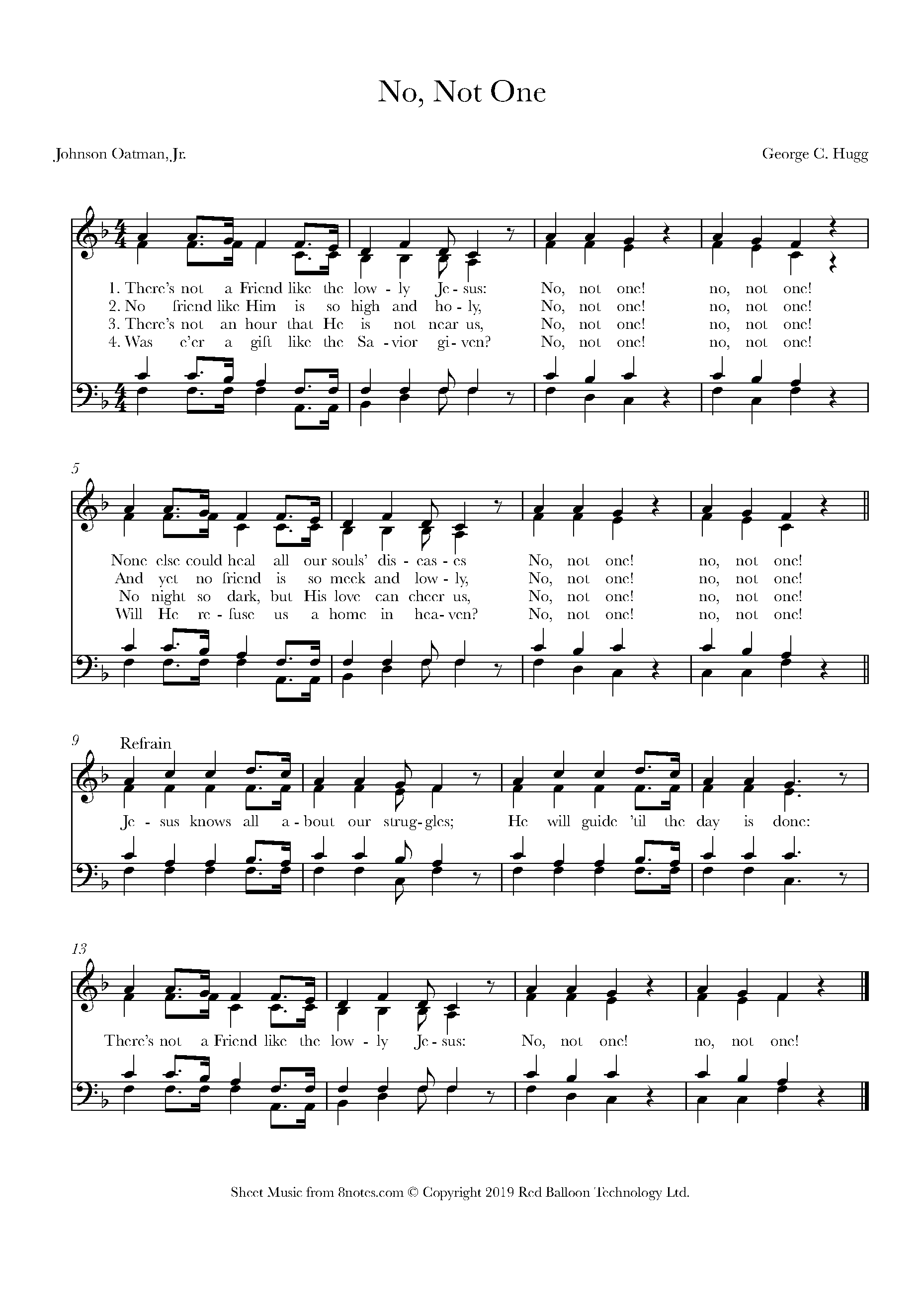 Hugg, George C. - No, Not One (Harper Memorial) Sheet music for Choir ...